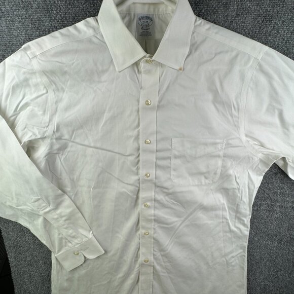 Brooks Brothers Men Non Iron Button Up Shirt Long Sleeve White 16 34 Classic Fit - Picture 2 of 16